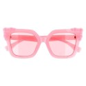 Okulary damskie cat eye oversized różowe