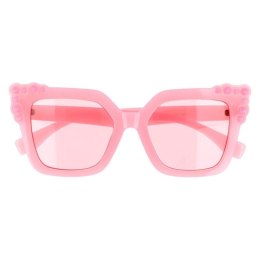 Okulary damskie cat eye oversized różowe