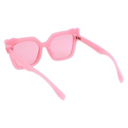 Okulary damskie cat eye oversized różowe