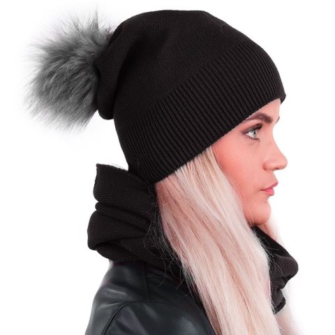 KOMPLET czapka z pomponem i komin KOMPLET czapka z pomponem i komin