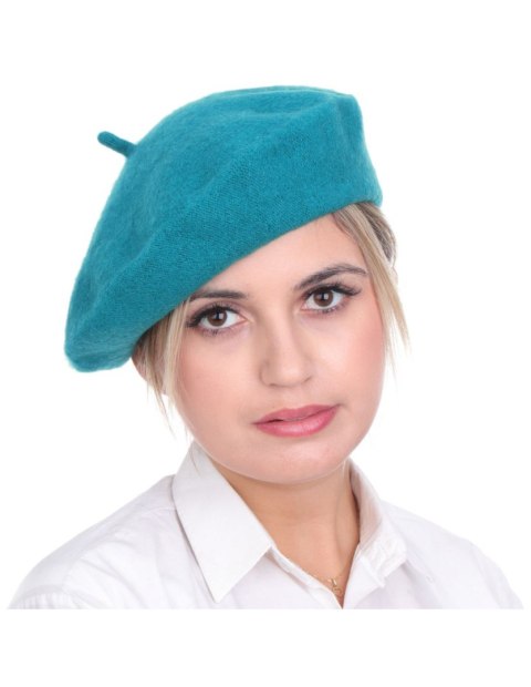 Beret damski w stylu francuskim turkusowy Beret damski w stylu francuskim turkusowy