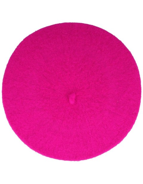 Beret damski w stylu francuskim fuksja