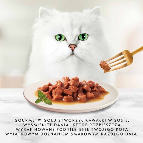 GOURMET GOLD Wołowina z kurczakiem mix kawałków na parze i w sosie - mokra karma dla kota - 85 g GOURMET GOLD Wołowina z kurczakiem mix kawałków na parze i w sosie - mokra karma dla kota - 85 g