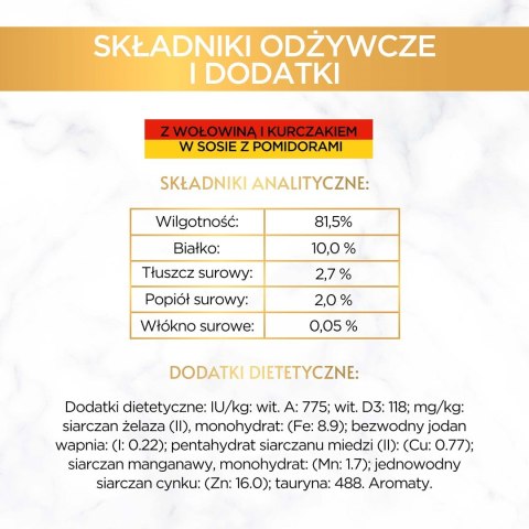 GOURMET GOLD Wołowina z kurczakiem w sosie pomidorowym 85g GOURMET GOLD Wołowina z kurczakiem w sosie pomidorowym 85g