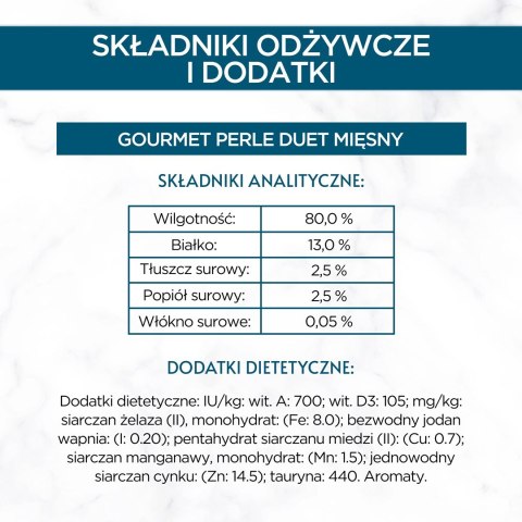 GOURMET PERLE Duet Mięsny - mokra karma dla dorosłego kota - 4x85g GOURMET PERLE Duet Mięsny - mokra karma dla dorosłego kota - 4x85g