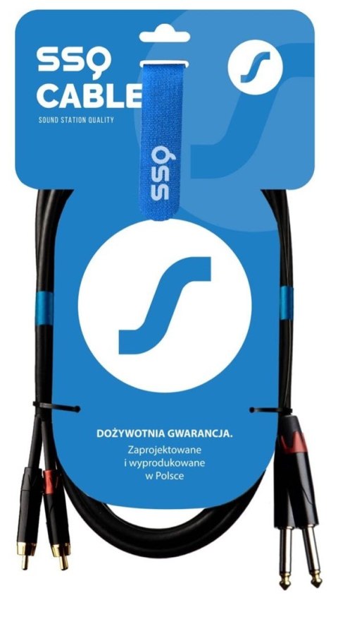 SSQ RCAJM1 - kabel 1 metrowy 2xRCA- 2x JACK MONO 6,3mm SSQ RCAJM1 - kabel 1 metrowy 2xRCA- 2x JACK MONO 6,3mm