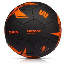 Piłka nożna Meteor Spin 5 czarny/pomarańczowy 17272