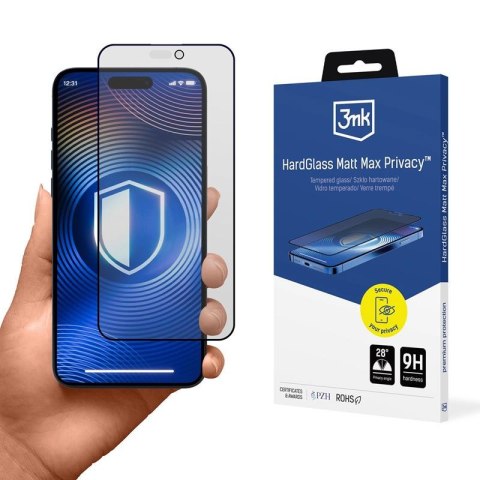 3mk HardGlass Matt Max Privacy - Matowe szkło hartowane z filtrem prywatyzującym do iPhone 16 Pro Max 3mk HardGlass Matt Max Privacy - Matowe szkło hartowane z filtrem prywatyzującym do iPhone 16 Pro Max