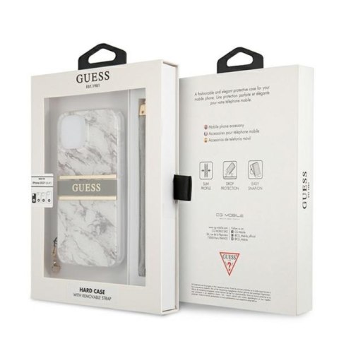 Guess Marble Strap - Etui iPhone 13 Mini (szary) Guess Marble Strap - Etui iPhone 13 Mini (szary)