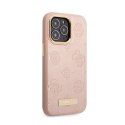 Guess Peony Logo Plate MagSafe - Etui iPhone 13 Pro (różowy)