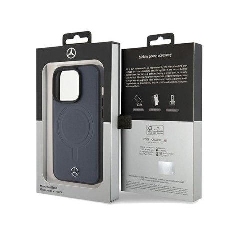 Mercedes Smooth Leather MagSafe - Etui iPhone 15 Pro (granatowy) Mercedes Smooth Leather MagSafe - Etui iPhone 15 Pro (granatowy)