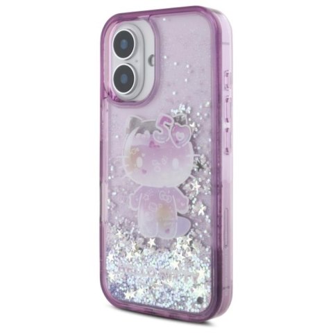 Hello Kitty Liquid Glitter 50TH Anniversary Party - Etui iPhone 16 (fioletowy) Hello Kitty Liquid Glitter 50TH Anniversary Party - Etui iPhone 16 (fioletowy)