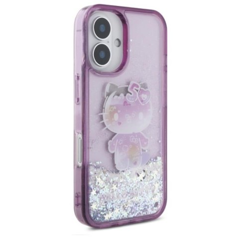 Hello Kitty Liquid Glitter 50TH Anniversary Party - Etui iPhone 16 (fioletowy) Hello Kitty Liquid Glitter 50TH Anniversary Party - Etui iPhone 16 (fioletowy)