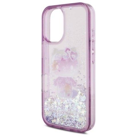 Hello Kitty Liquid Glitter 50TH Anniversary Party - Etui iPhone 16 (fioletowy) Hello Kitty Liquid Glitter 50TH Anniversary Party - Etui iPhone 16 (fioletowy)