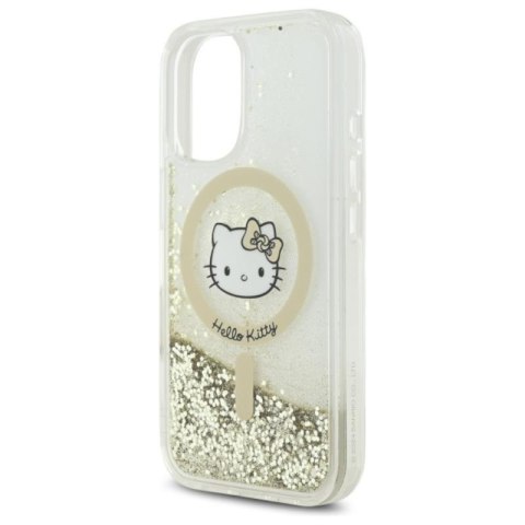 Hello Kitty Liquid Glitter Fever MagSafe - Etui iPhone 16 (biały / złoty) Hello Kitty Liquid Glitter Fever MagSafe - Etui iPhone 16 (biały / złoty)