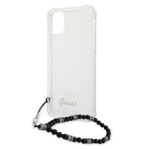 Guess Black Pearl Strap - Etui iPhone 12 / iPhone 12 Pro (przezroczysty) Guess Black Pearl Strap - Etui iPhone 12 / iPhone 12 Pro (przezroczysty)