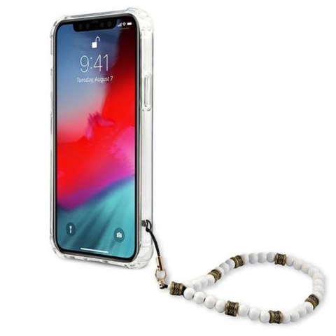 Guess White Pearl Strap - Etui iPhone 12 / iPhone 12 Pro (przezroczysty) Guess White Pearl Strap - Etui iPhone 12 / iPhone 12 Pro (przezroczysty)