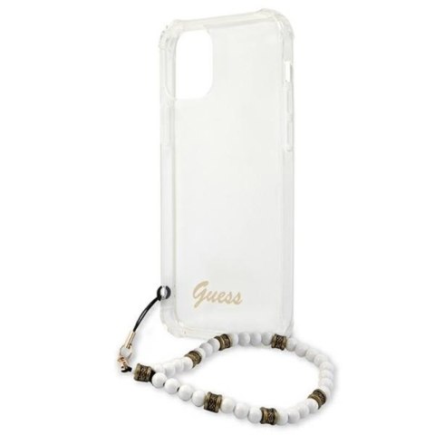 Guess White Pearl Strap - Etui iPhone 12 / iPhone 12 Pro (przezroczysty) Guess White Pearl Strap - Etui iPhone 12 / iPhone 12 Pro (przezroczysty)