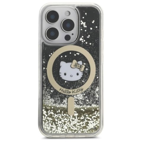 Hello Kitty Liquid Glitter Fever MagSafe - Etui iPhone 16 Pro Max (czarny / złoty) Hello Kitty Liquid Glitter Fever MagSafe - Etui iPhone 16 Pro Max (czarny / złoty)