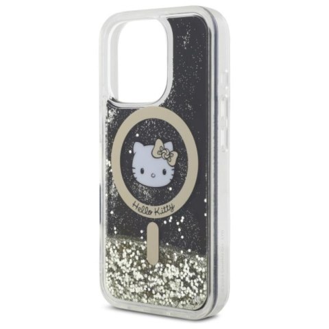 Hello Kitty Liquid Glitter Fever MagSafe - Etui iPhone 16 Pro Max (czarny / złoty) Hello Kitty Liquid Glitter Fever MagSafe - Etui iPhone 16 Pro Max (czarny / złoty)