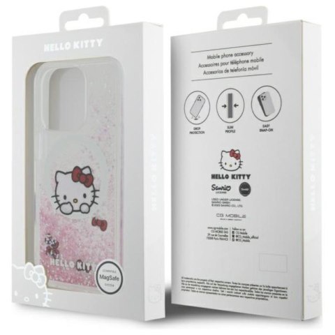 Hello Kitty Liquid Glitter Sweet Kitty Bows MagSafe - Etui iPhone 16 Pro Max (biały) Hello Kitty Liquid Glitter Sweet Kitty Bows MagSafe - Etui iPhone 16 Pro Max (biały)