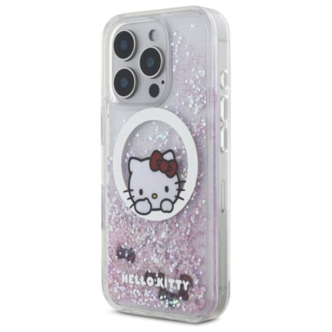 Hello Kitty Liquid Glitter Sweet Kitty Bows MagSafe - Etui iPhone 16 Pro (biały) Hello Kitty Liquid Glitter Sweet Kitty Bows MagSafe - Etui iPhone 16 Pro (biały)