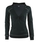 BLUZA DAMSKA ZE ŚCIĄGACZAMI KAPTUR (Czarny) S (36)