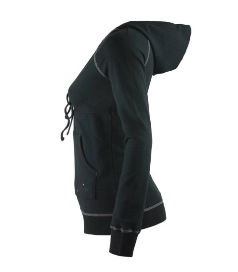 BLUZA DAMSKA ZE ŚCIĄGACZAMI KAPTUR (Czarny) S (36) BLUZA DAMSKA ZE ŚCIĄGACZAMI KAPTUR (Czarny) S (36)