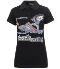 BLUZKA długi T-shirt POLO kolekcja ZUZIA (Czarny \ Kołnierzyk) XL (42)