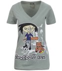 Bluzka długi T-shirt dekolt serek Zuzia (Szary) XL (42)
