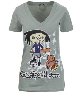 Bluzka długi T-shirt dekolt serek Zuzia (Szary) XL (42)