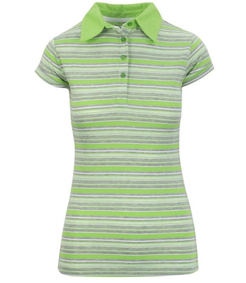 Koszulka POLO w PASKI bluzka T-shirt (Zielony) M (38)