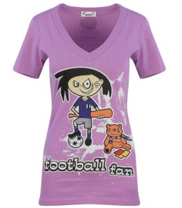 Bluzka długi T-shirt dekolt serek Zuzia (Fioletowy) XL (42)
