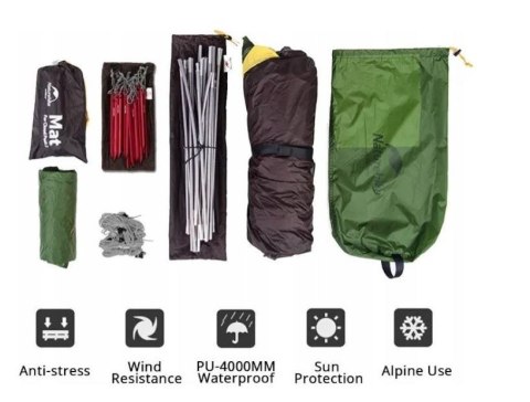 Namiot NATUREHIKE NH17k240-Y Cloud Peak 2 20d t-zip Namiot NATUREHIKE NH17k240-Y Cloud Peak 2 20d t-zip