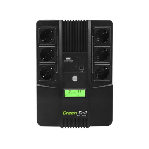 Green Cell - Zasilacz awaryjny UPS AiO 600VA 360W Green Cell - Zasilacz awaryjny UPS AiO 600VA 360W