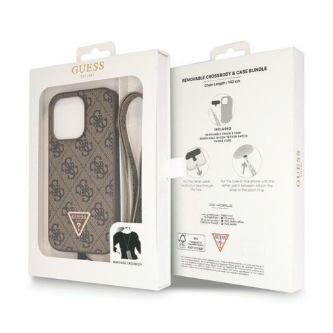 Guess Crossbody 4G Metal Logo - Etui iPhone 15 Pro Max (brązowy) Guess Crossbody 4G Metal Logo - Etui iPhone 15 Pro Max (brązowy)