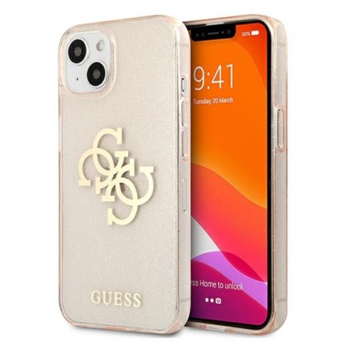 Guess Glitter 4G Big Logo - Etui iPhone 13 mini (złoty) Guess Glitter 4G Big Logo - Etui iPhone 13 mini (złoty)