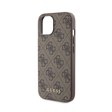 Guess 4G Metal Gold Logo - Etui iPhone 15 (brązowy) Guess 4G Metal Gold Logo - Etui iPhone 15 (brązowy)