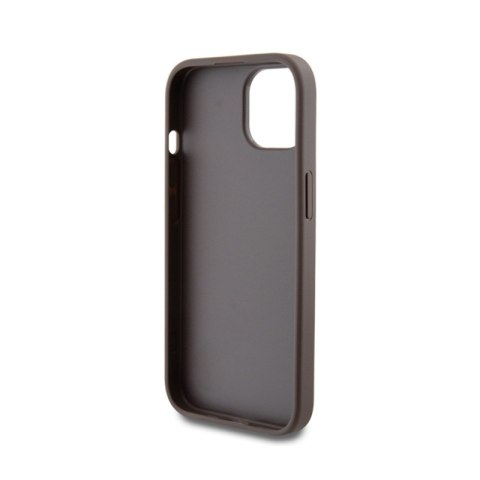 Guess 4G Metal Gold Logo - Etui iPhone 15 (brązowy) Guess 4G Metal Gold Logo - Etui iPhone 15 (brązowy)