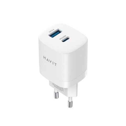 Ładowarka Havit USB-A+USB-C UC30 EU (biały) Ładowarka Havit USB-A+USB-C UC30 EU (biały)