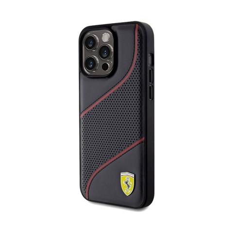 Ferrari Perforated Waves Metal Logo - Etui iPhone 15 Pro Max (czarny) Ferrari Perforated Waves Metal Logo - Etui iPhone 15 Pro Max (czarny)