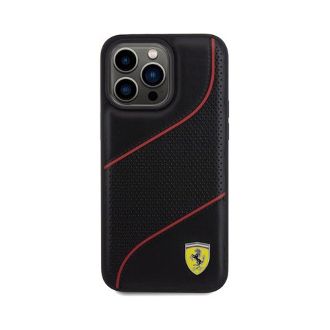 Ferrari Perforated Waves Metal Logo - Etui iPhone 15 Pro Max (czarny) Ferrari Perforated Waves Metal Logo - Etui iPhone 15 Pro Max (czarny)