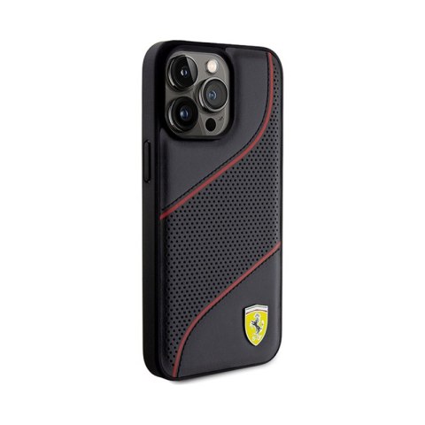 Ferrari Perforated Waves Metal Logo - Etui iPhone 15 Pro Max (czarny) Ferrari Perforated Waves Metal Logo - Etui iPhone 15 Pro Max (czarny)