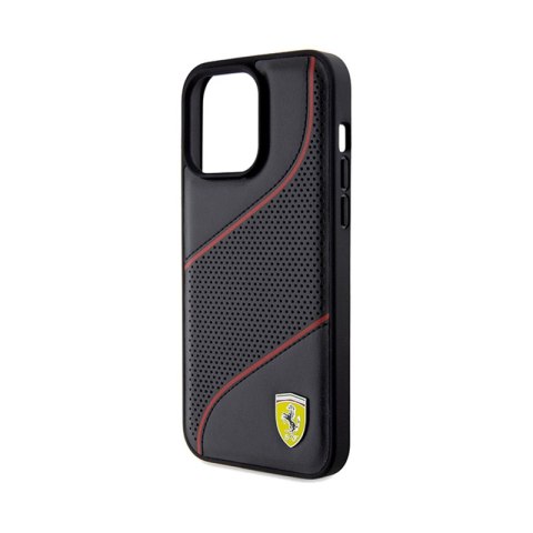 Ferrari Perforated Waves Metal Logo - Etui iPhone 15 Pro Max (czarny) Ferrari Perforated Waves Metal Logo - Etui iPhone 15 Pro Max (czarny)