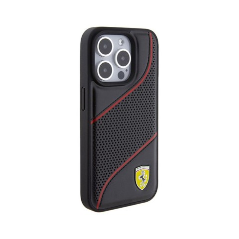 Ferrari Perforated Waves Metal Logo - Etui iPhone 15 Pro (czarny) Ferrari Perforated Waves Metal Logo - Etui iPhone 15 Pro (czarny)