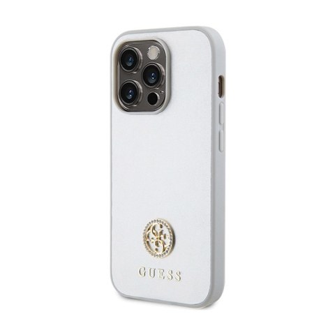 Guess 4G Strass Metal Logo - Etui iPhone 15 Pro Max (srebrny) Guess 4G Strass Metal Logo - Etui iPhone 15 Pro Max (srebrny)