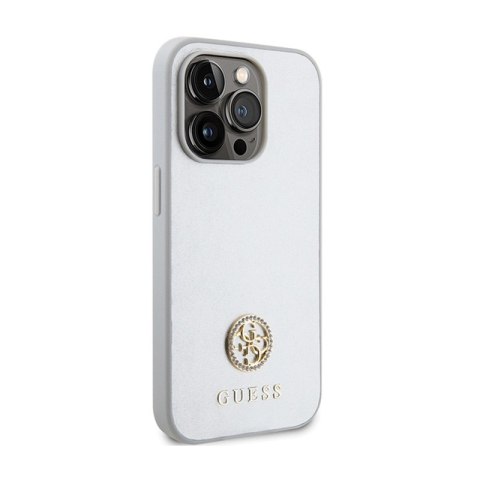 Guess 4G Strass Metal Logo - Etui iPhone 15 Pro Max (srebrny) Guess 4G Strass Metal Logo - Etui iPhone 15 Pro Max (srebrny)