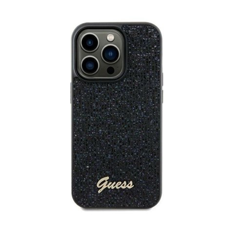 Guess Disco Metal Script - Etui iPhone 12 / iPhone 12 Pro (czarny) Guess Disco Metal Script - Etui iPhone 12 / iPhone 12 Pro (czarny)