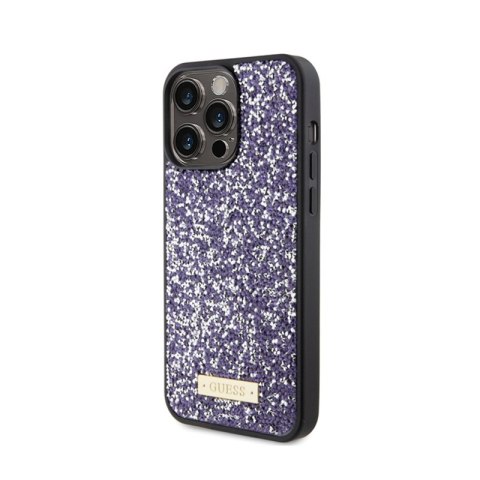 Guess Rhinestone Metal Logo - Etui iPhone 15 Pro Max (różowy) Guess Rhinestone Metal Logo - Etui iPhone 15 Pro Max (różowy)
