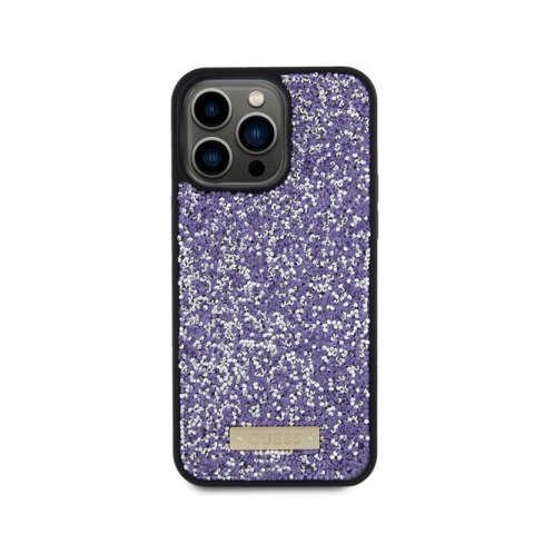 Guess Rhinestone Metal Logo - Etui iPhone 15 Pro Max (różowy) Guess Rhinestone Metal Logo - Etui iPhone 15 Pro Max (różowy)